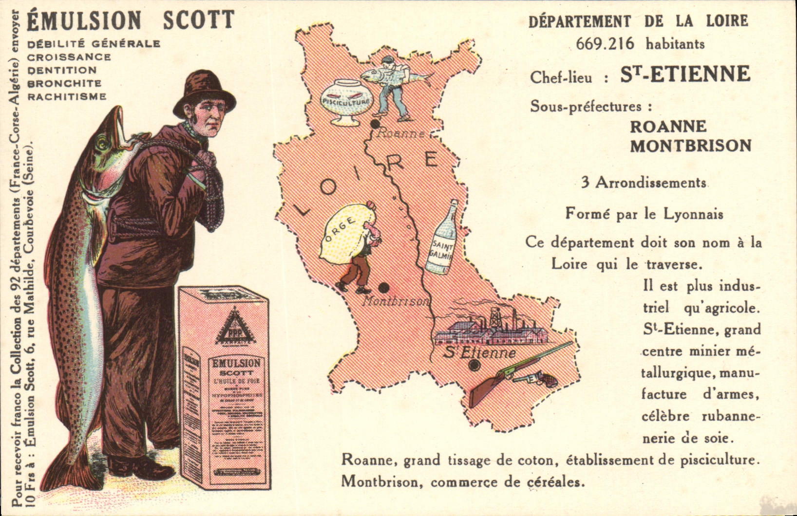 CPA Emulsion Scott Poisson Departement Loire St Etienne Roanne Montbrison