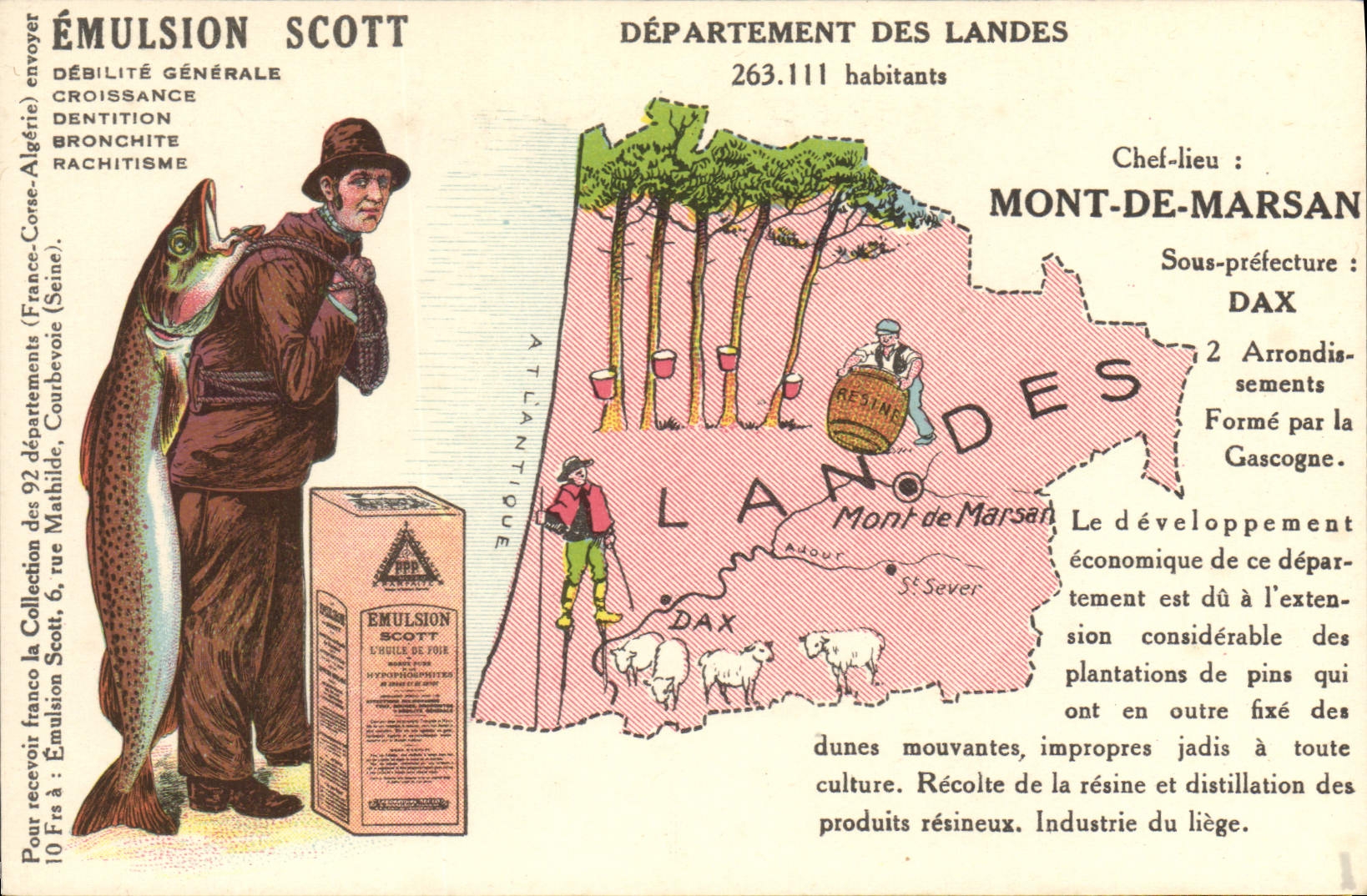 CPA Emulsion Scott Poisson Departement Landes Mont de Marsan