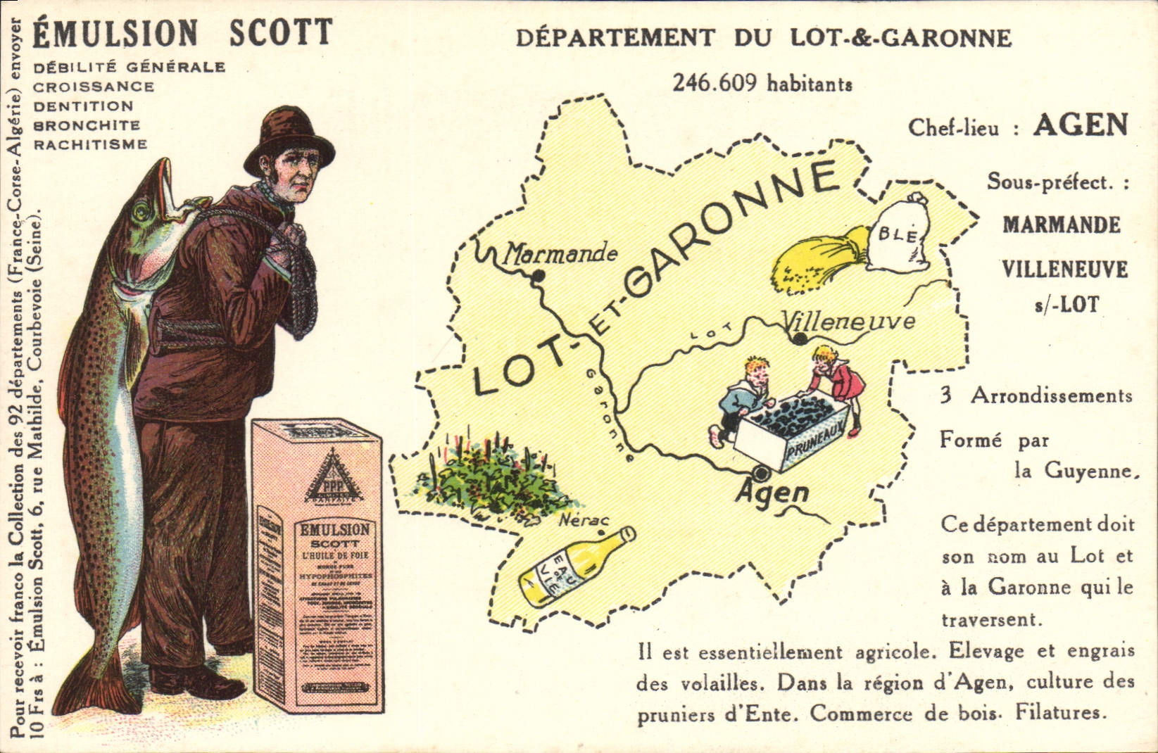 CPA Emulsion Scott Poisson Departement Lot & Garonne Agen