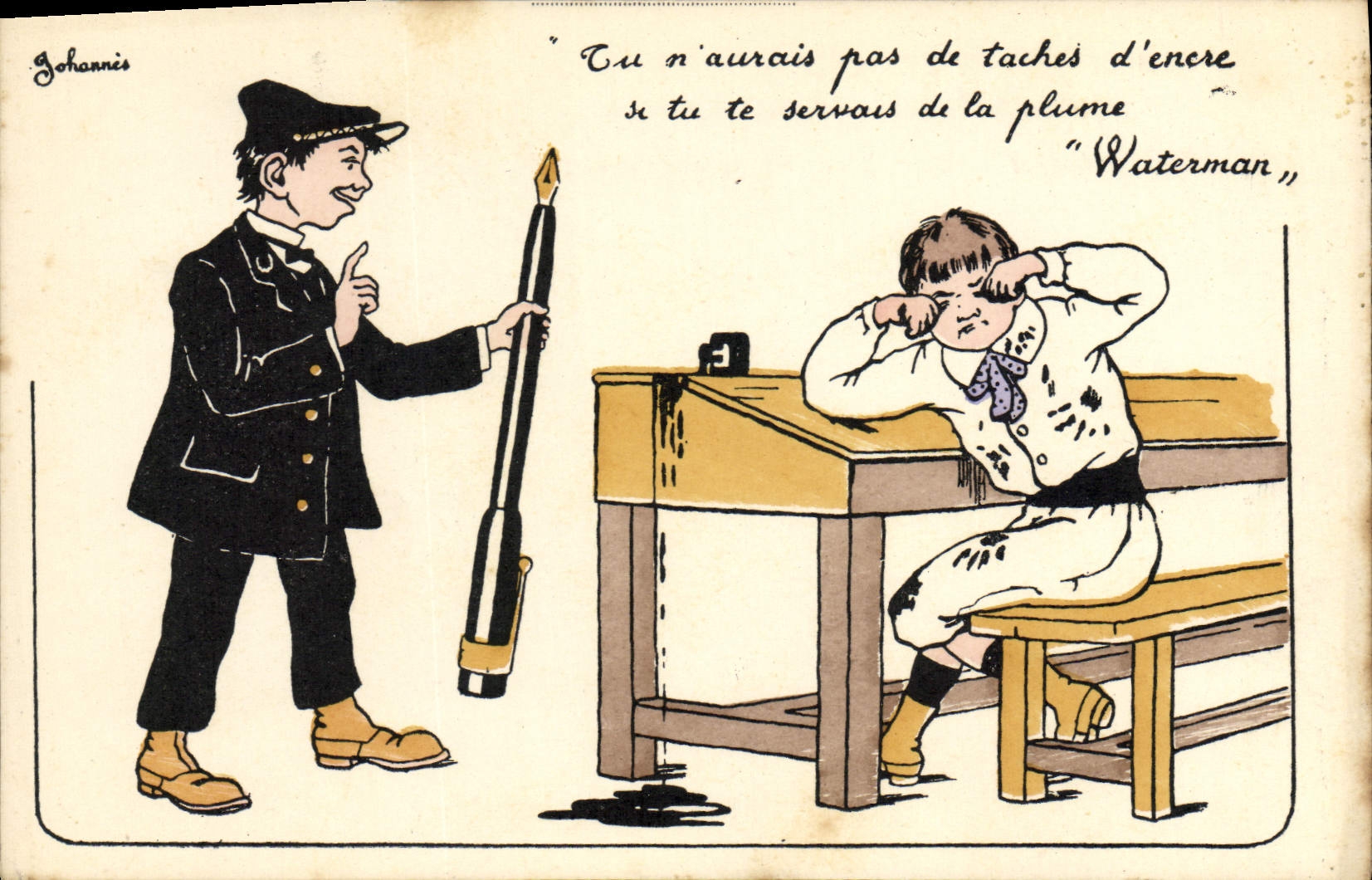 CPA Ecriture Ecolier Waterman TOP 