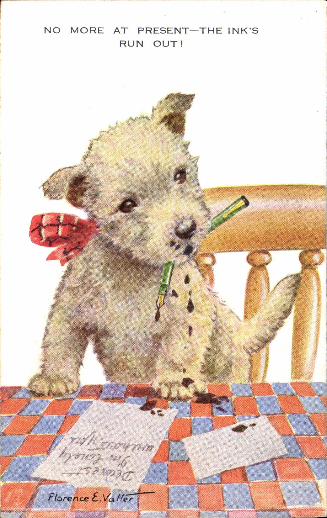 VINTAGE POSTCARD Dog Pen