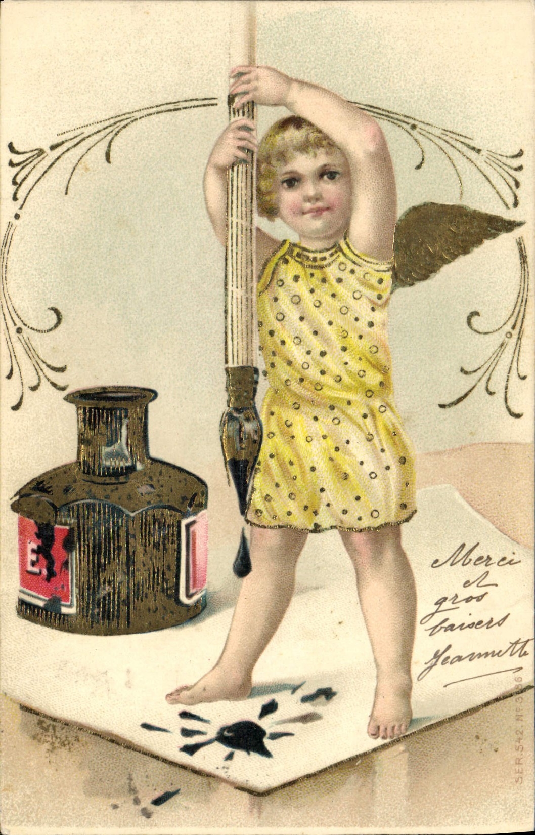 CPA Fantaisie Enfant Encre Plume 