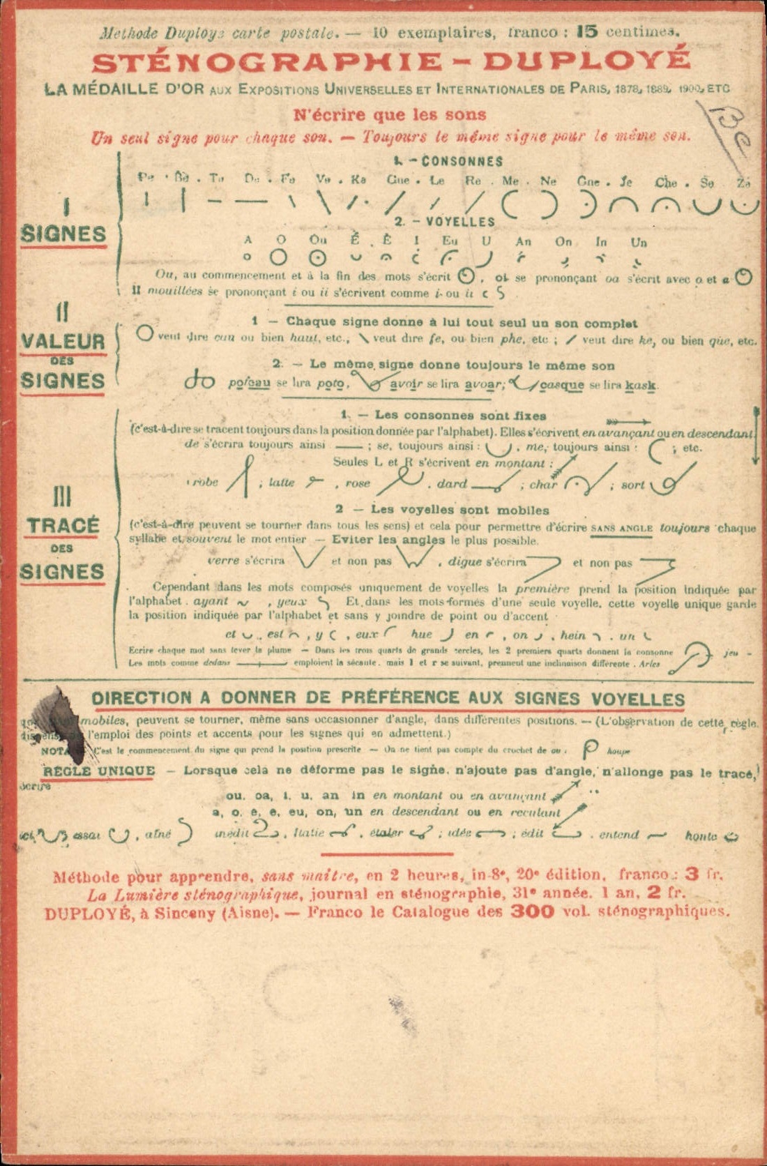 CPA Stenographie Duploye