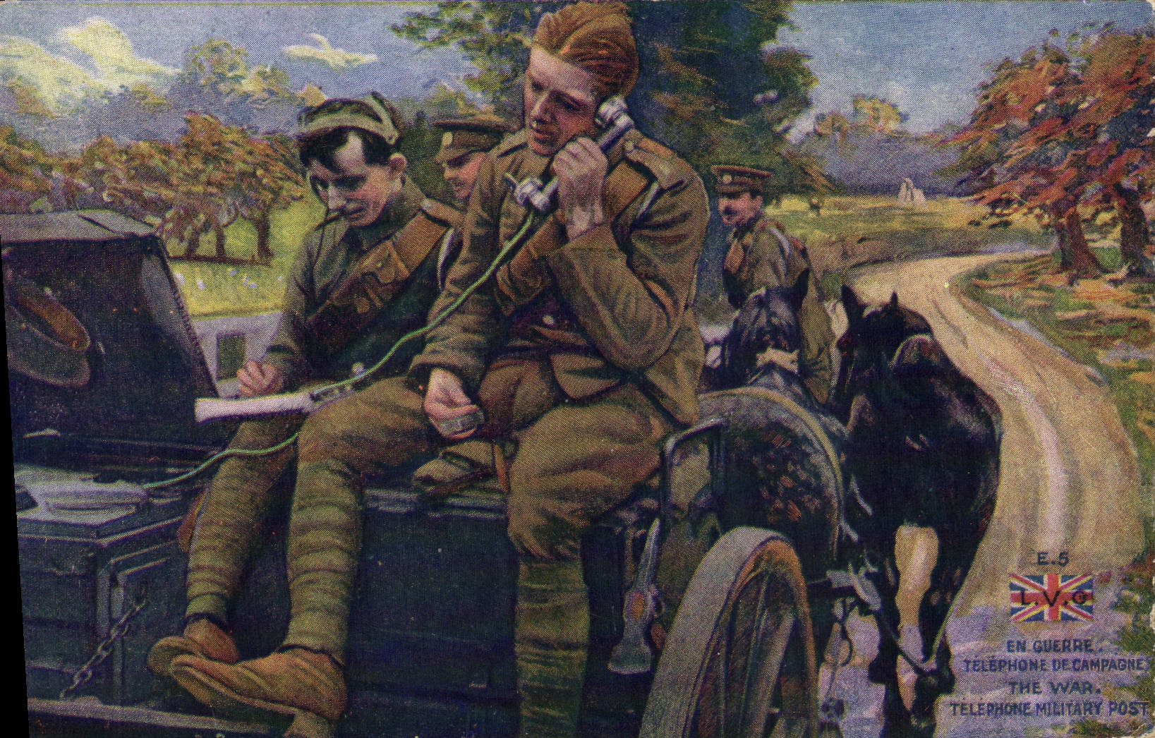 CPA Telephone En guerre Telephone Military Post Militaria
