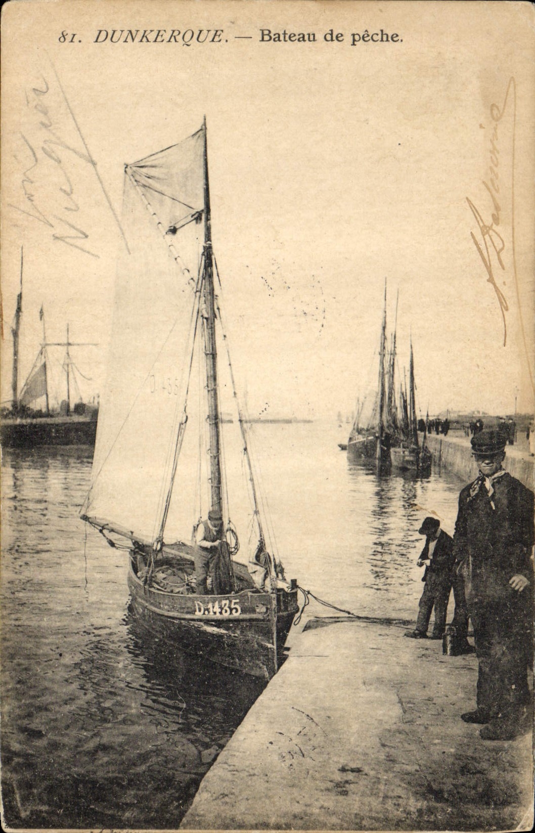 Pesca de Dunkirk del recipiente de la POSTAL de la VENDIMIA