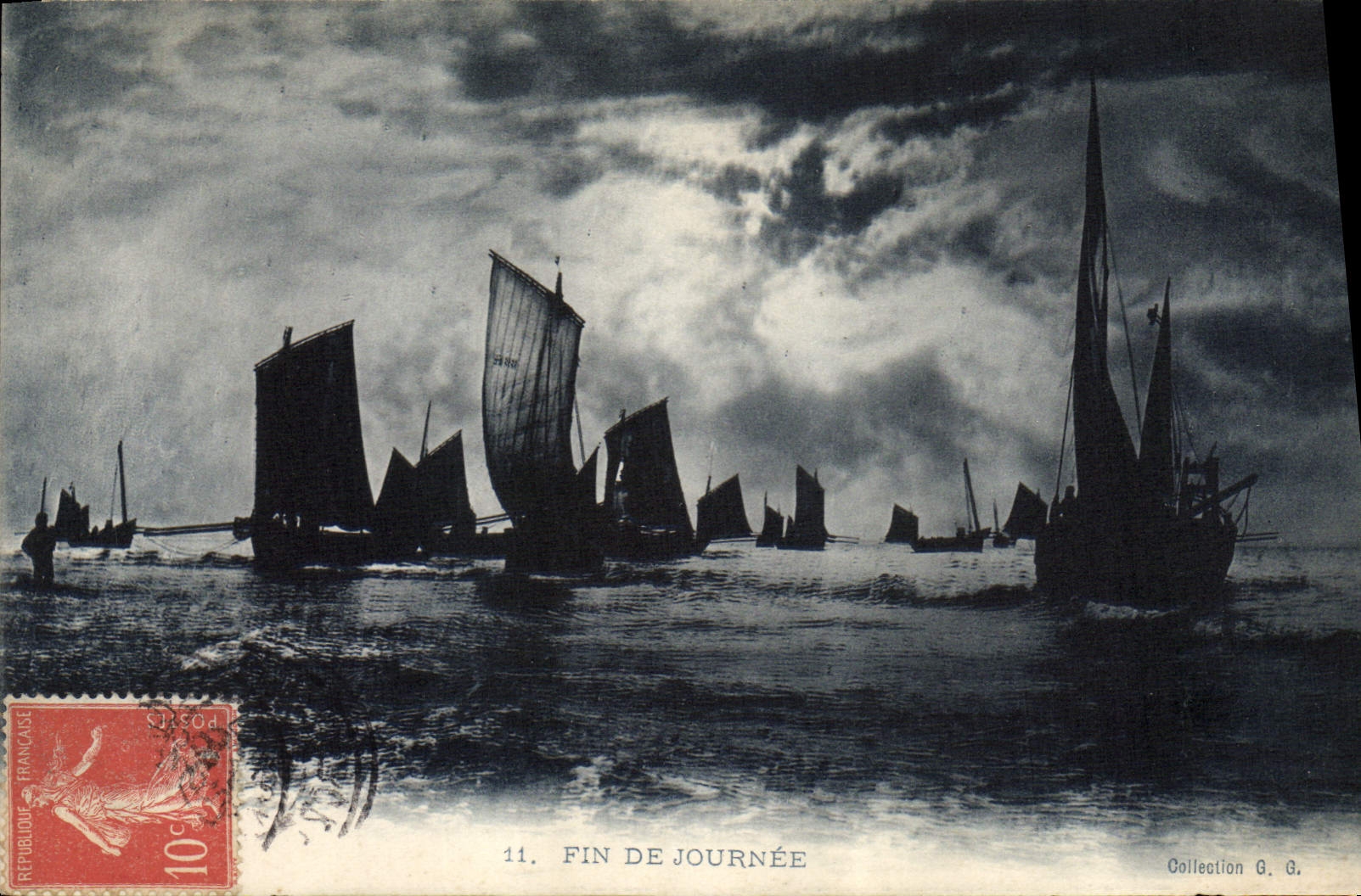 CPA Bateau Peche Fin de journee