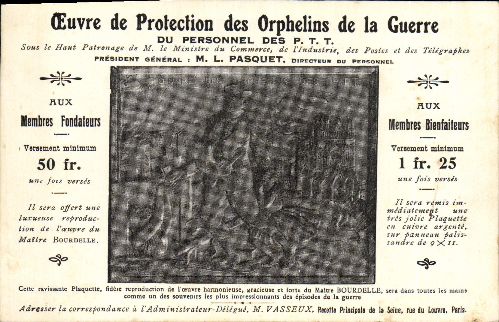 CPA Orphelin de Guerre PTT 