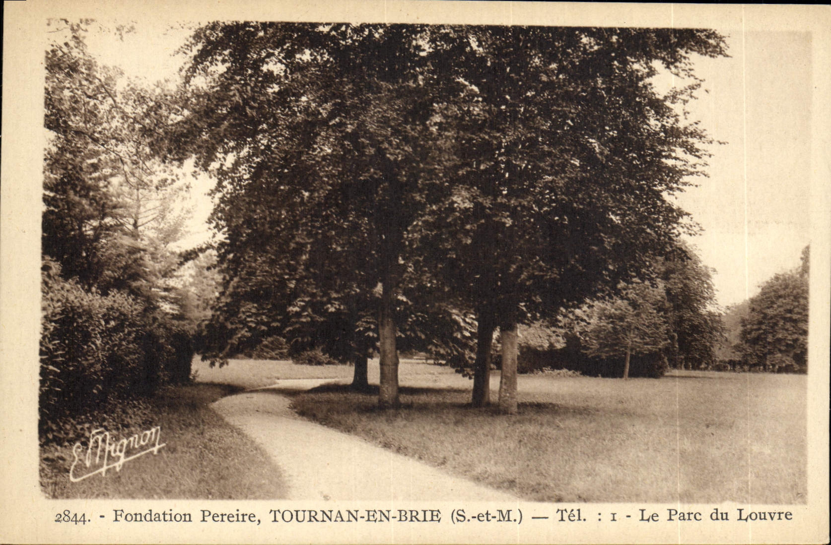 VINTAGE POSTCARD Foundation Pereire Tournan in Brie the park of Louvre