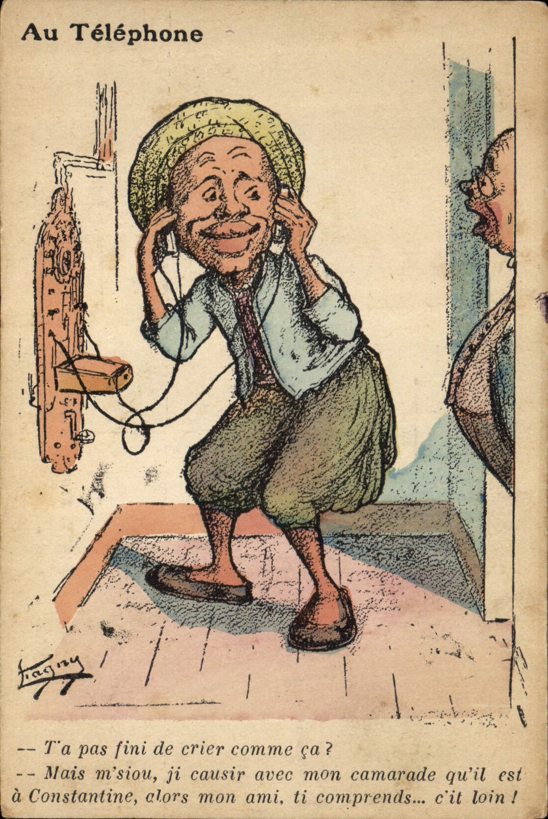 CPA Fantaisie Illustrateur Au telephone 