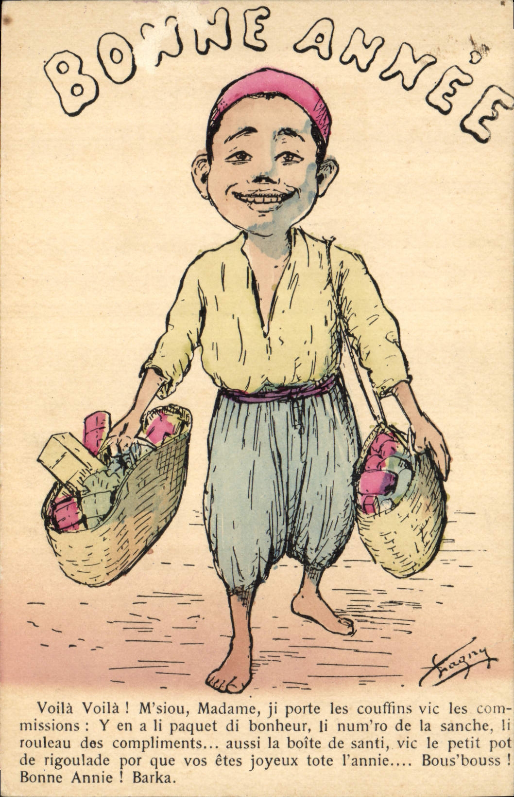 CPA Fantaisie Illustrateur Bonne annee