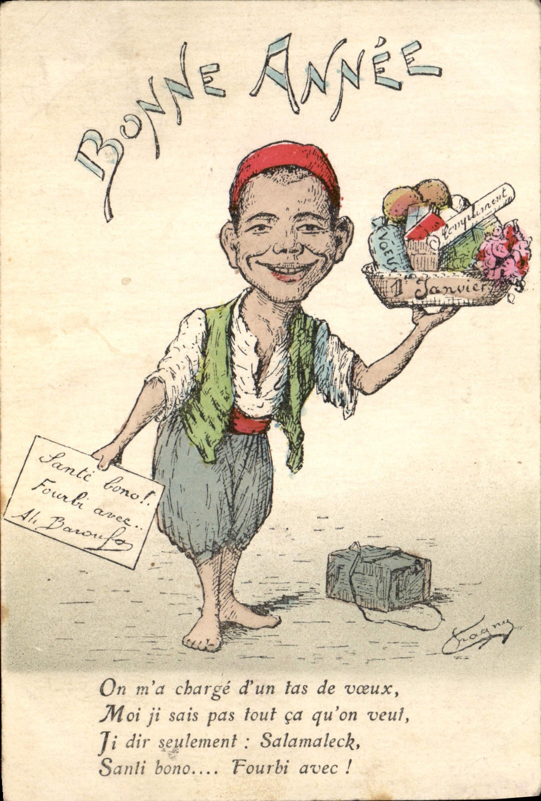 CPA Fantaisie Illustrateur Bonne annee