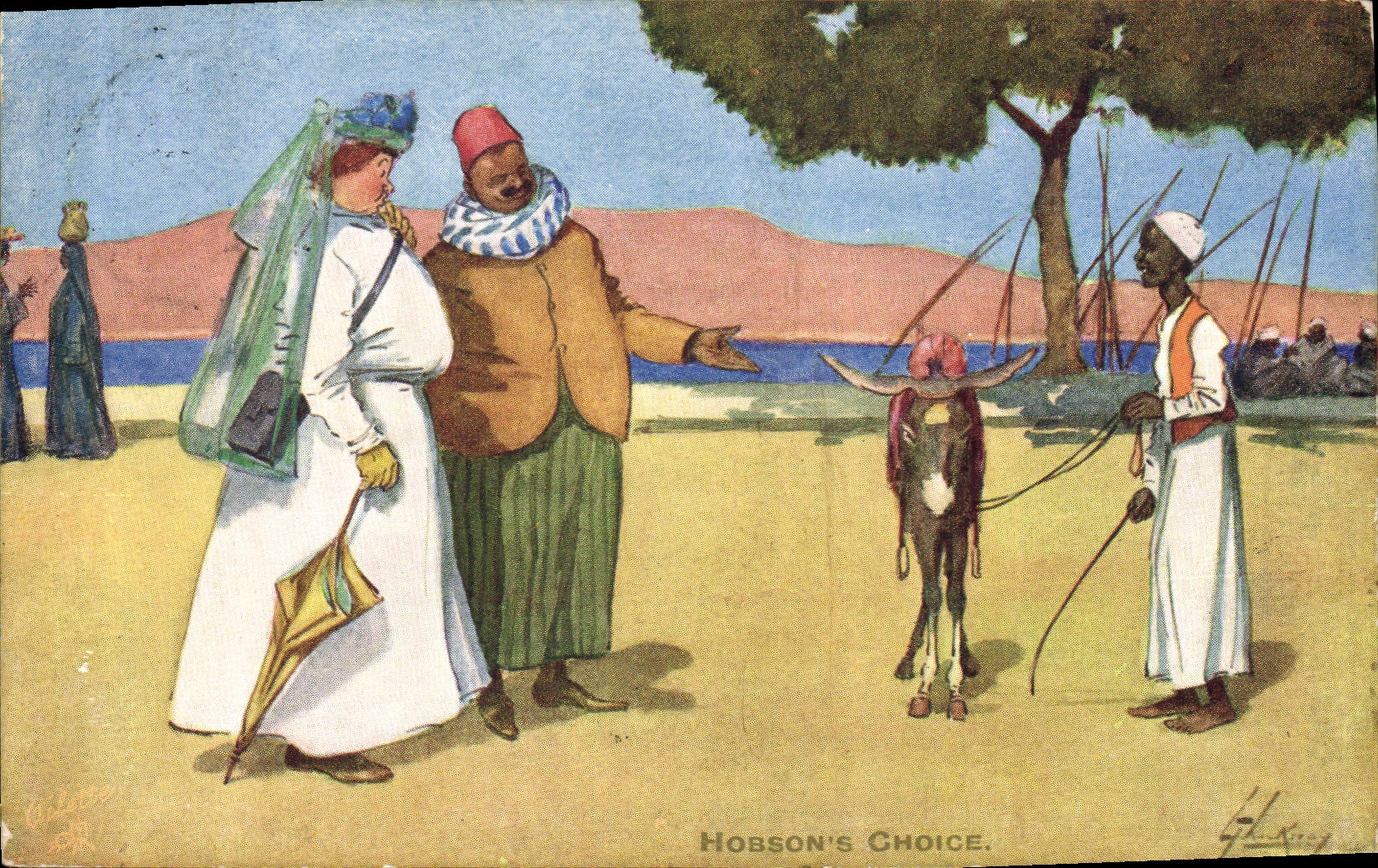 CPA Fantaisie Illustrateur Egypte Egypt Ane Mule 