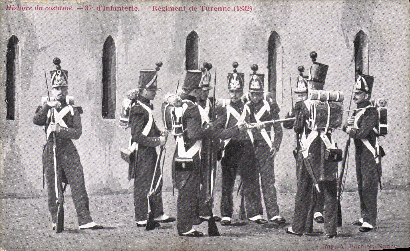 CPA Militaria 37eme d'infanterie Regiment de Turenne 1832