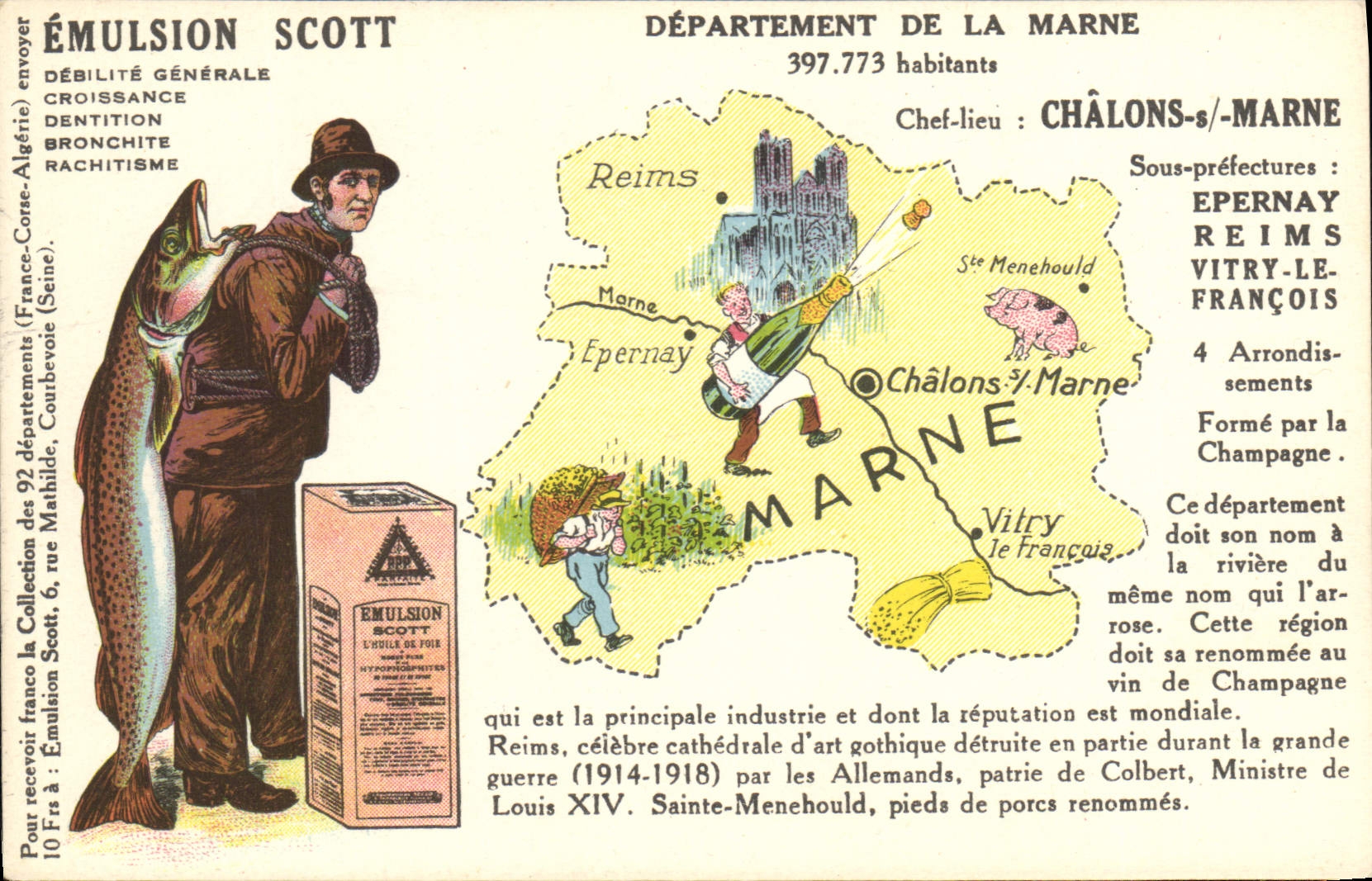 CPA Emulsion Scott Departement Marne Epernay Reims Vitry le Francois