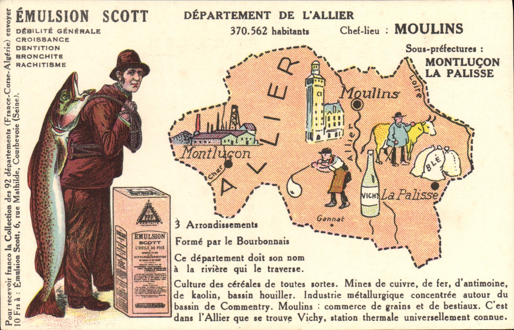 CPA Emulsion Scott Departement Allier Moulins Montlucon La Palisse