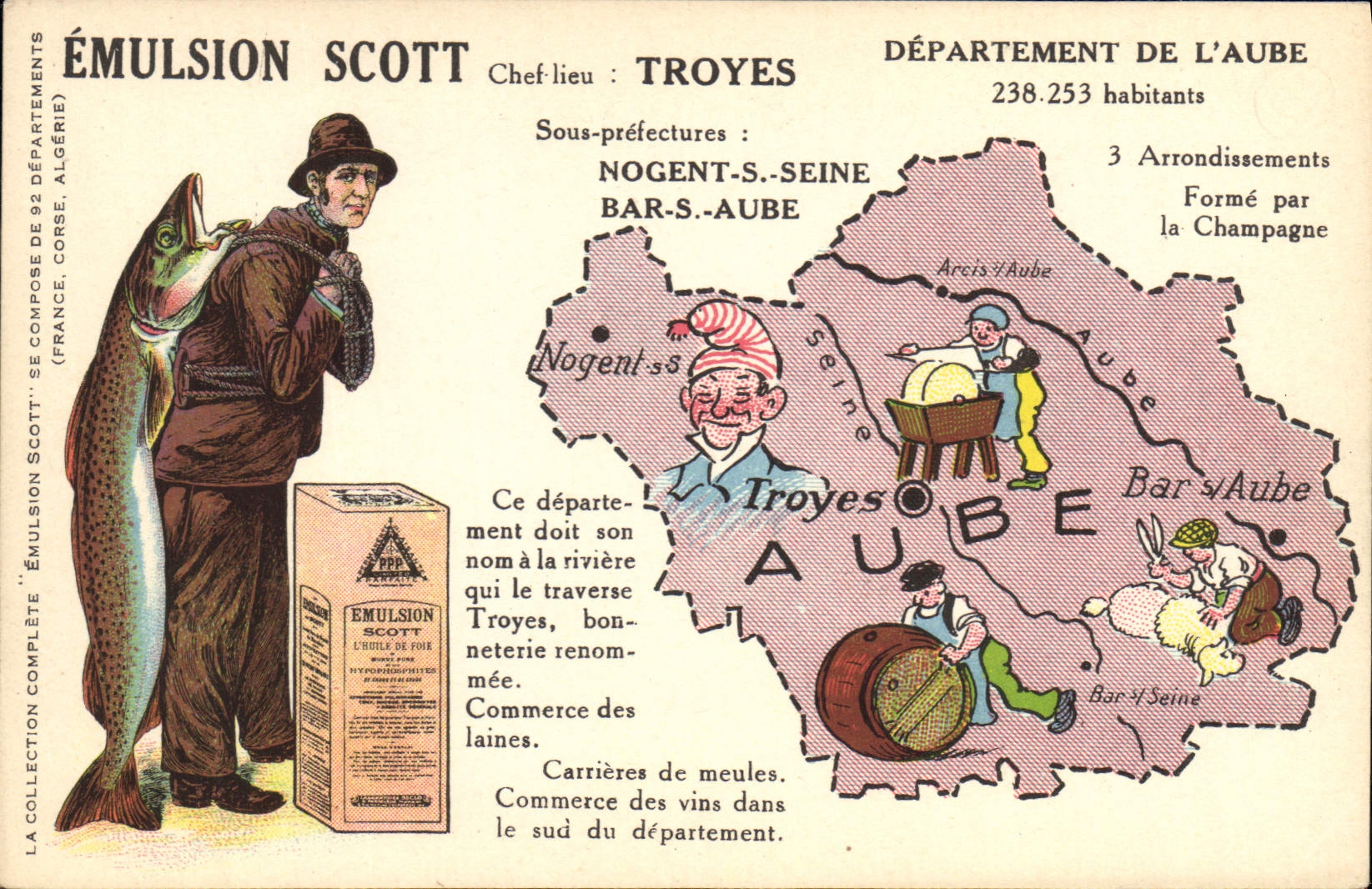 VINTAGE POSTCARD Emulsion Scott Department Nogent Paddle on the Seine Bar on Paddle