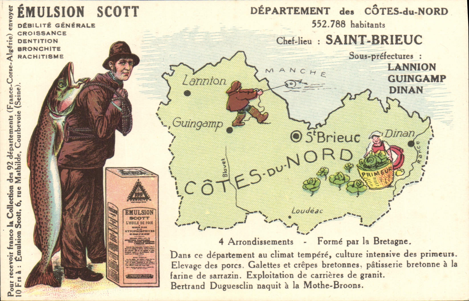 CPA Emulsion Scott Departement Cotes du Nord Saint-Brieuc Lannion Guingamp Dinan