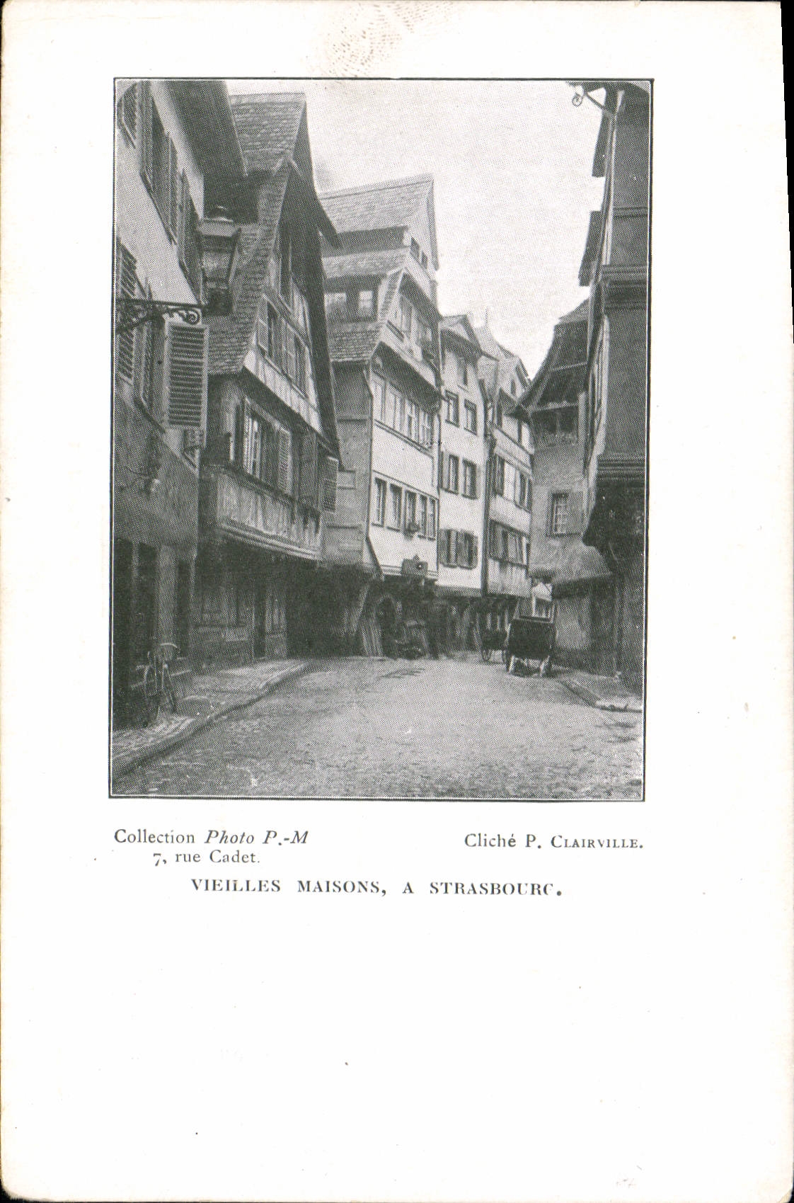 CPA Photographie Collection Ohoto PM Rue Cadet Clairville Vieilles maisons a Strasbourg