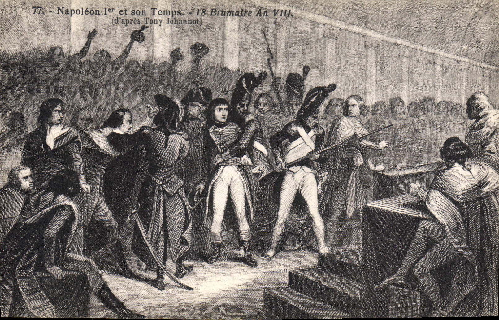 VINTAGE POSTCARD Napoleon 1st and his time 18 Brumaire Year VIII