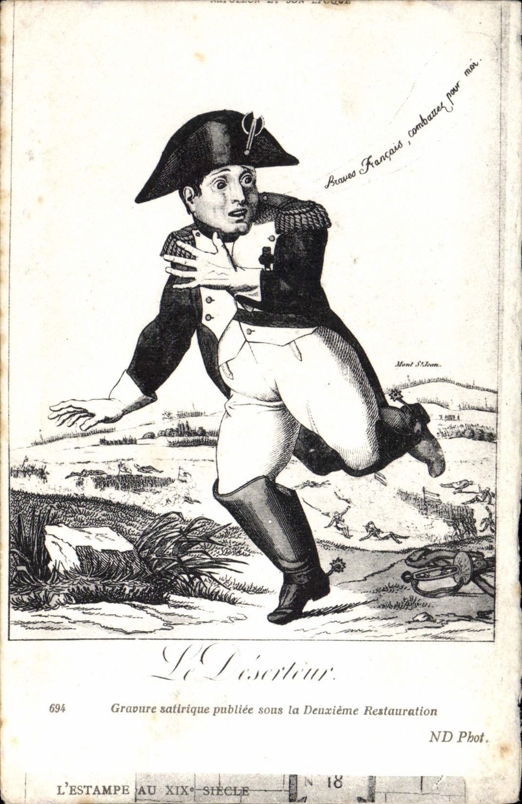VINTAGE POSTCARD Napoleon the 1st deserter