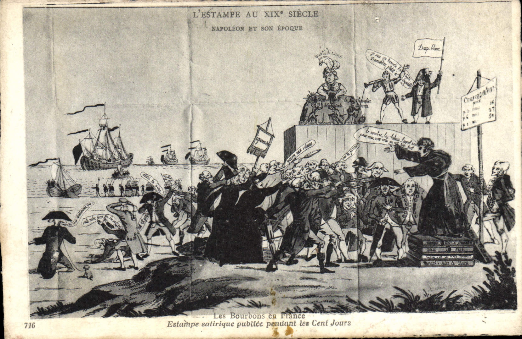 VINTAGE POSTCARD Napoleon 1st Bourbons in France