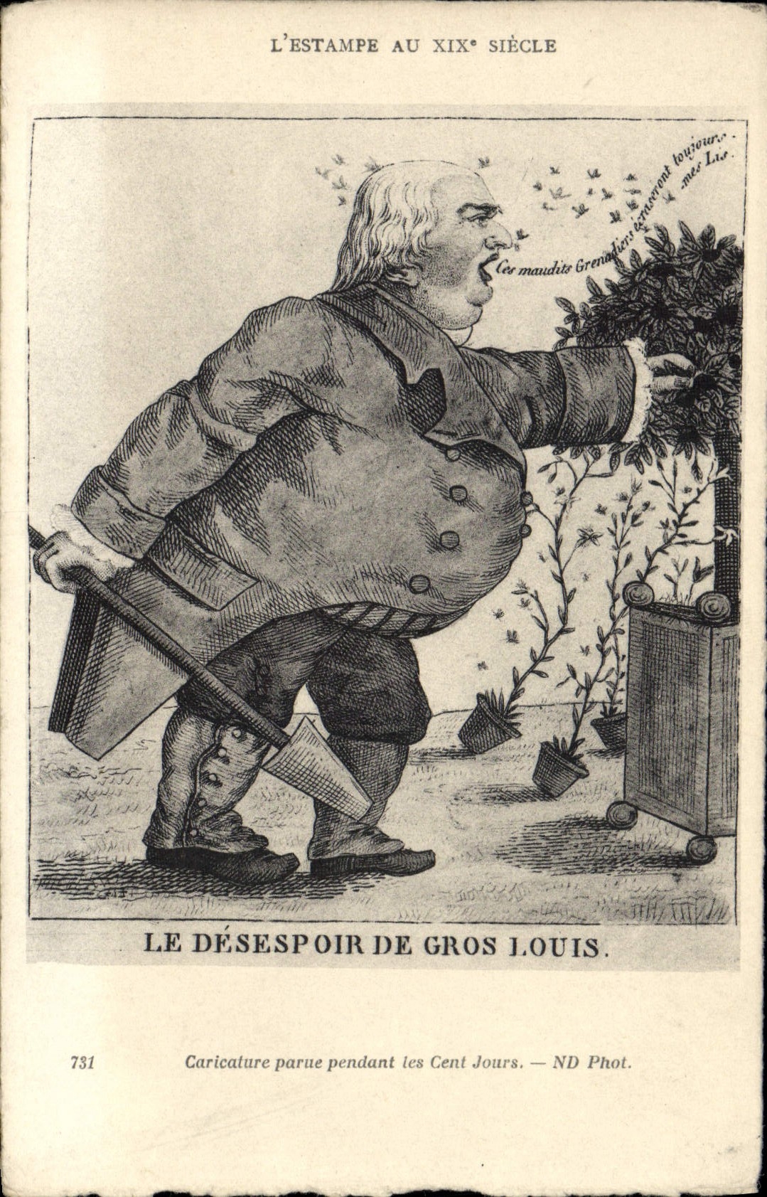 VINTAGE POSTCARD Napoleon the 1st despair of Large Louis