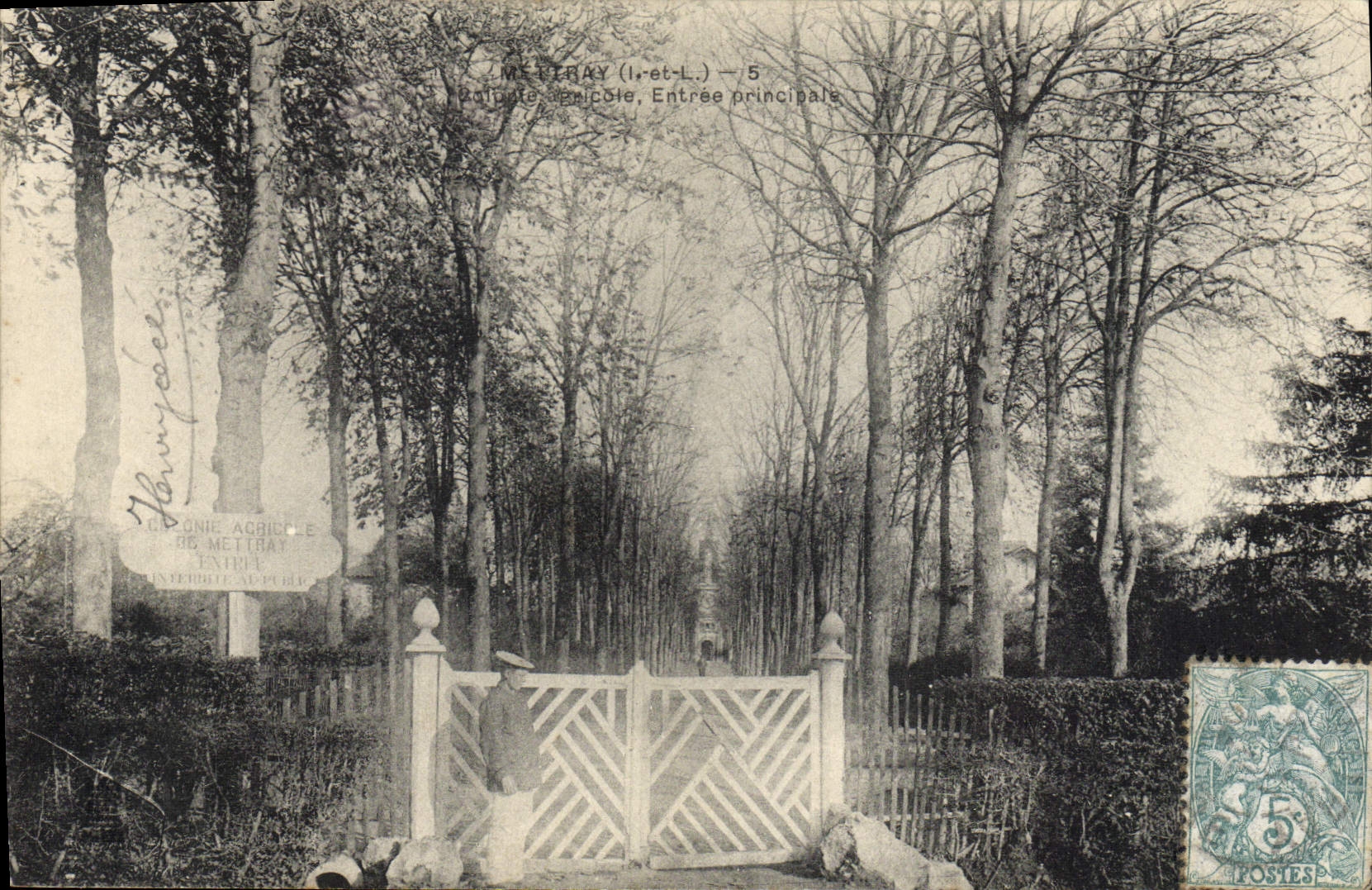 VINTAGE POSTCARD agricultural Mettray Colony Main entrance