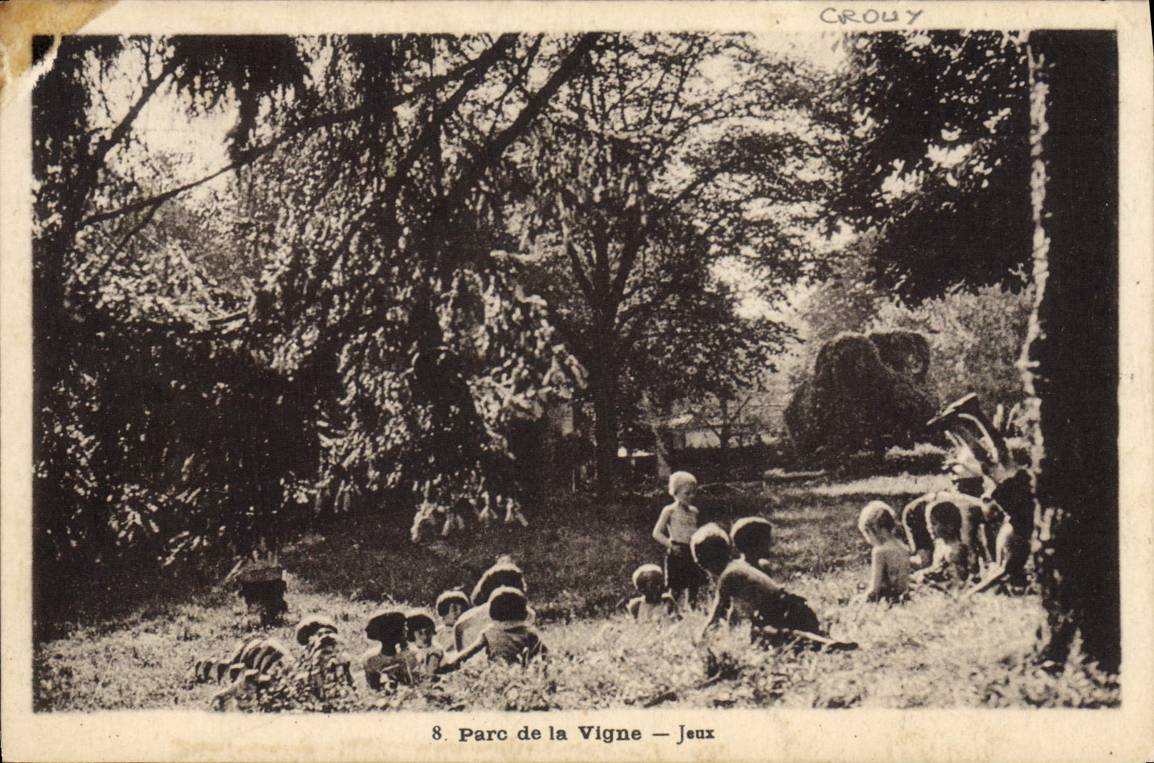 VINTAGE POSTCARD Children Park of the Jaux Vine