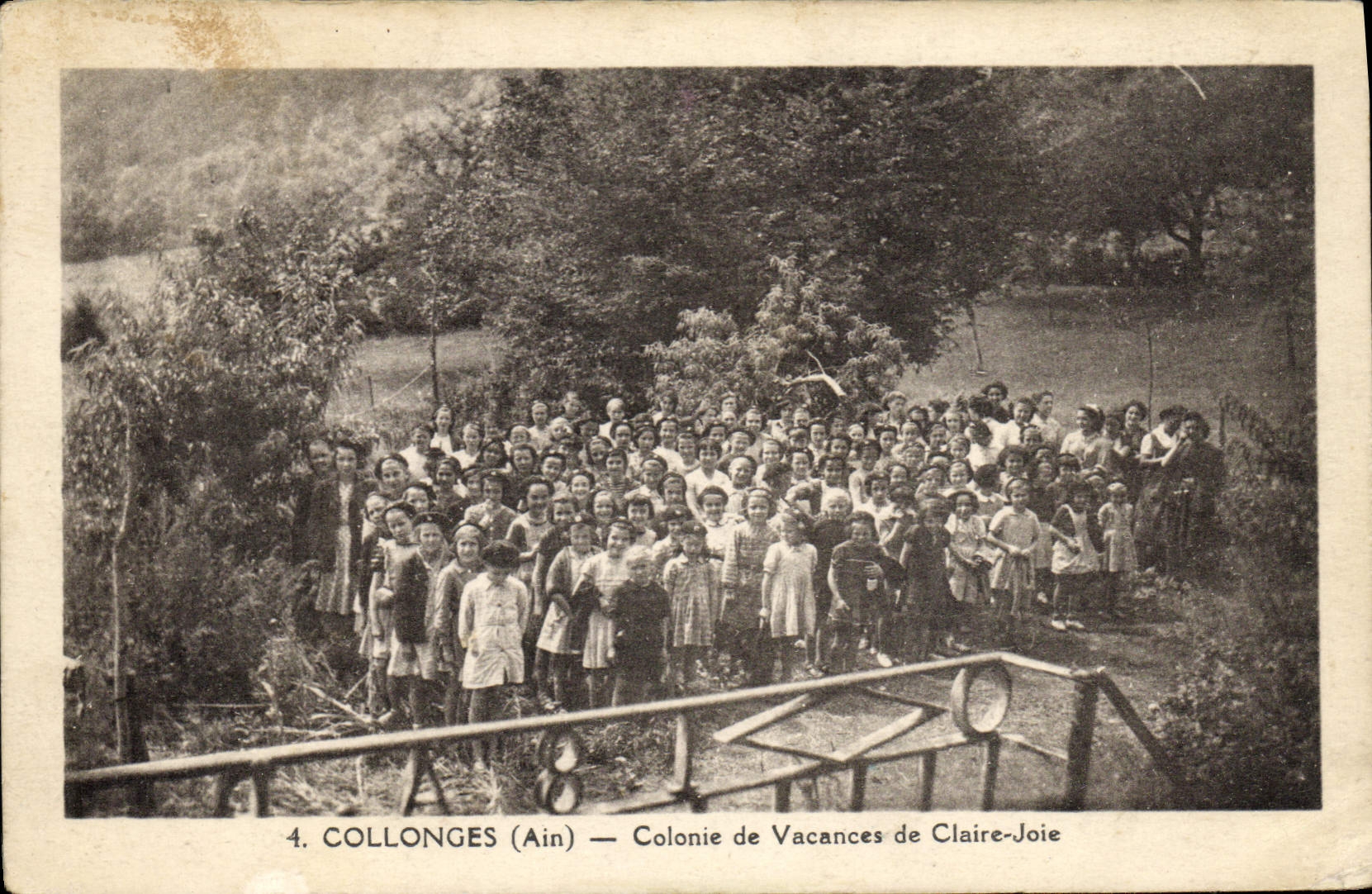 VINTAGE POSTCARD Children Collonges Summer camp of Claire Joie
