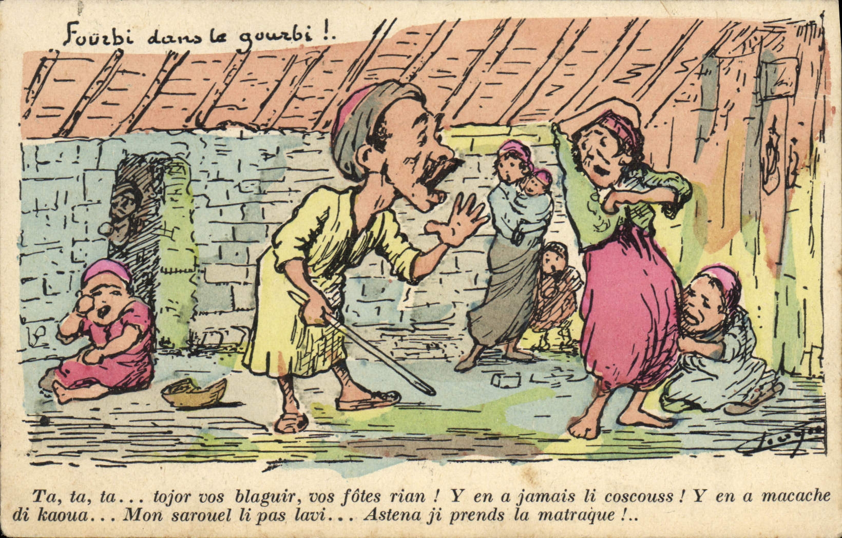 CPA Fantaisie Illustrateur Fourbi dans le gourbi !