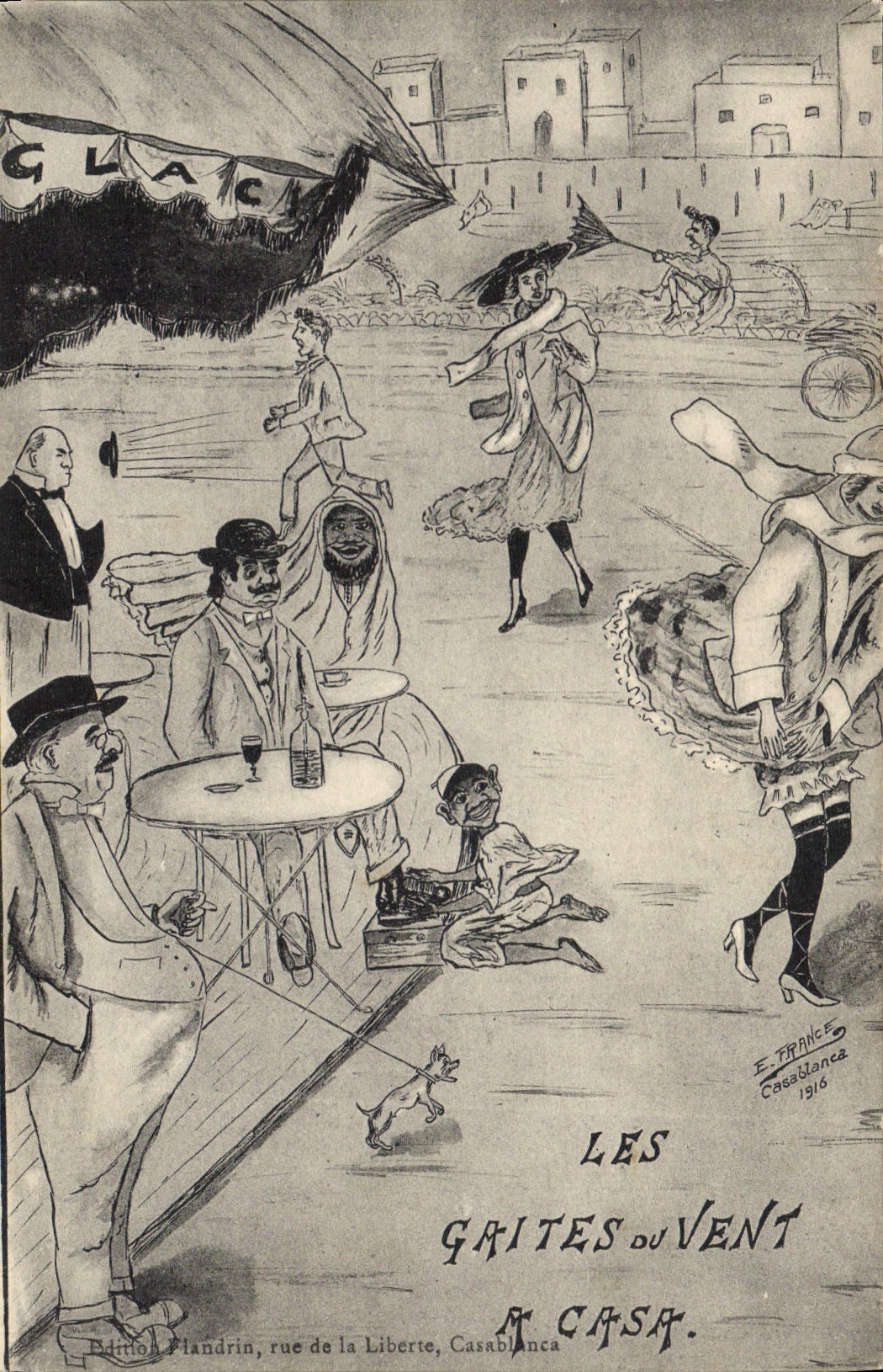 CPA Fantaisie Illustrateur Les gaites du vent a Casa Casablanca Maroc