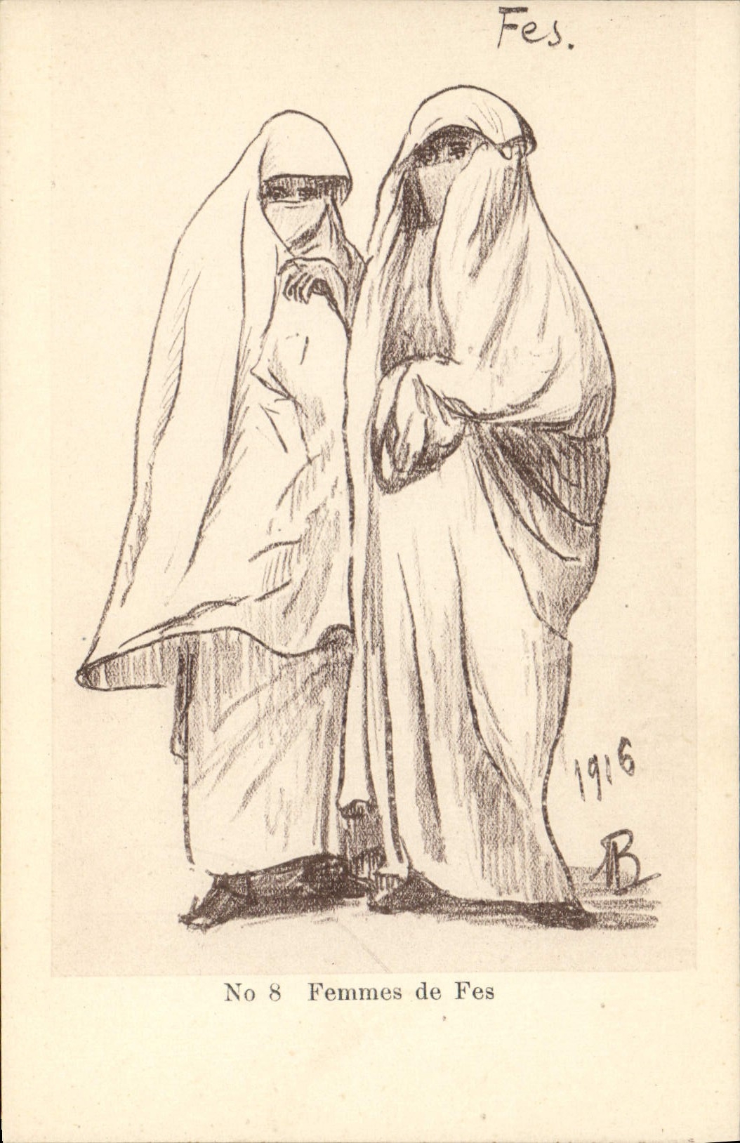 CPA Fantaisie Illustrateur Femmes de Fes Maroc 