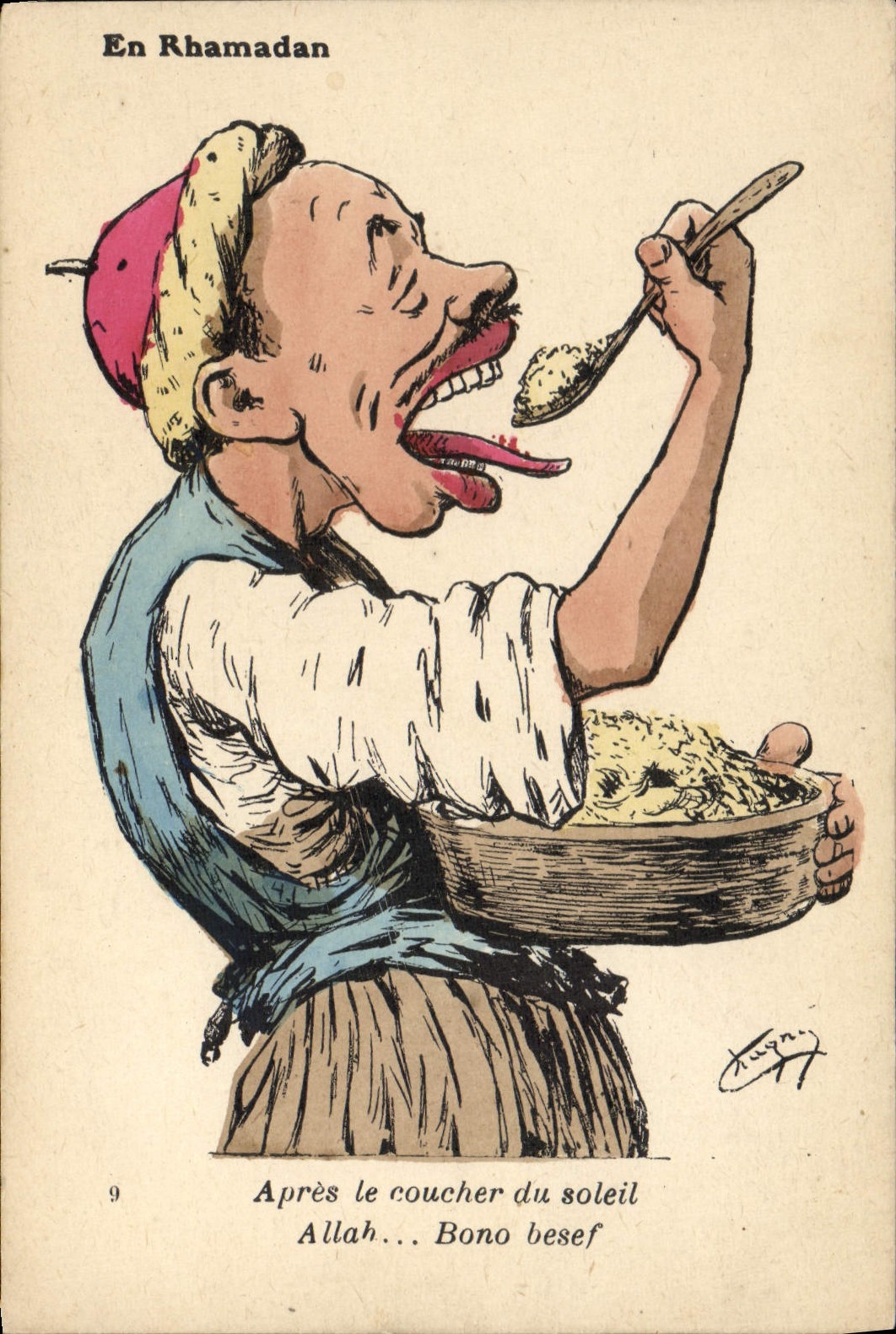 VINTAGE POSTCARD Fantasy Rhamadan Illustrator After laying down it sun