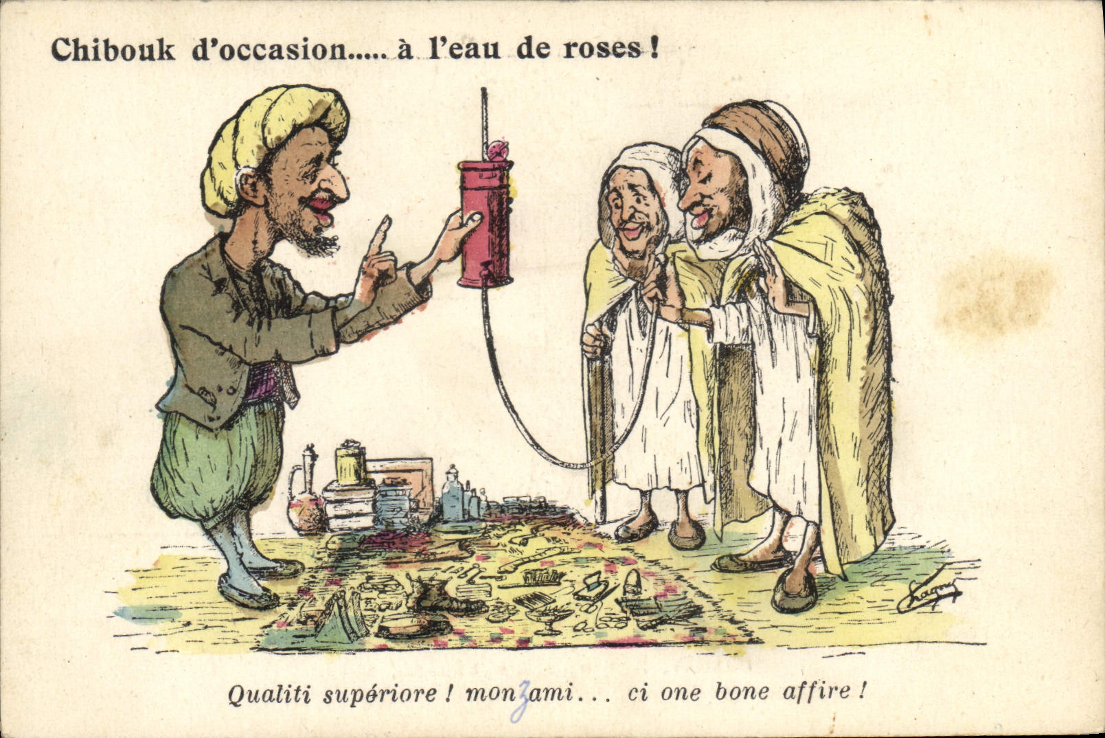 CPA Fantaisie Illustrateur Chibouk d'occasion a l'eau de roses