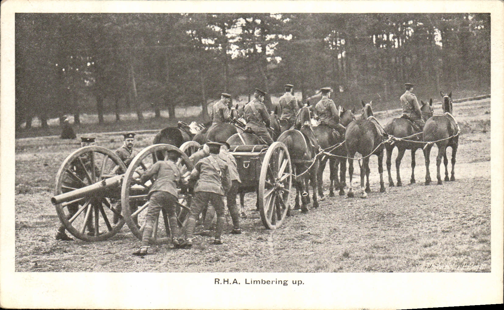 POSTAL Militaria RHA Limbering de la VENDIMIA