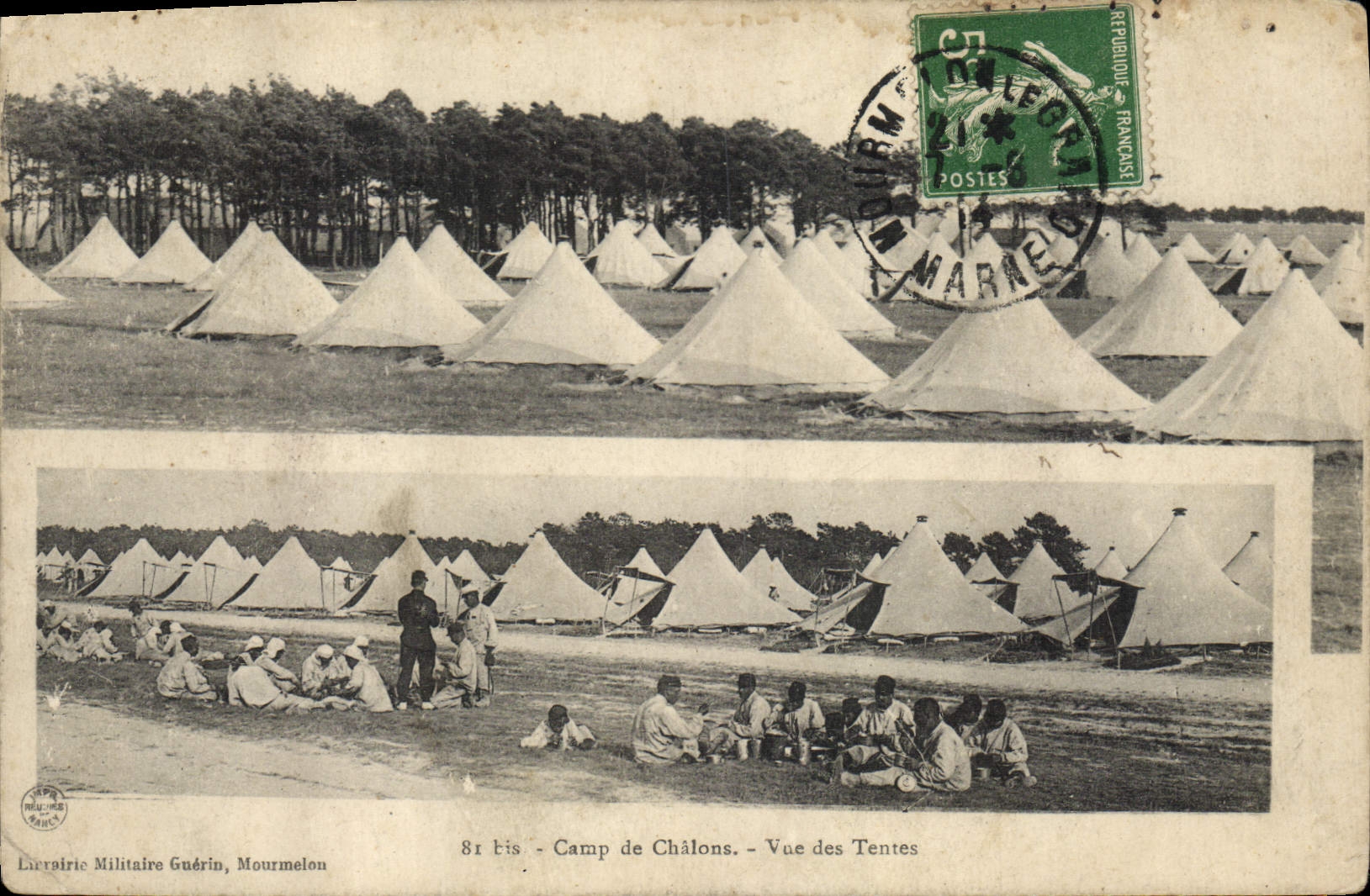 CPA Militaria Camp de Chalons Vue des tentes