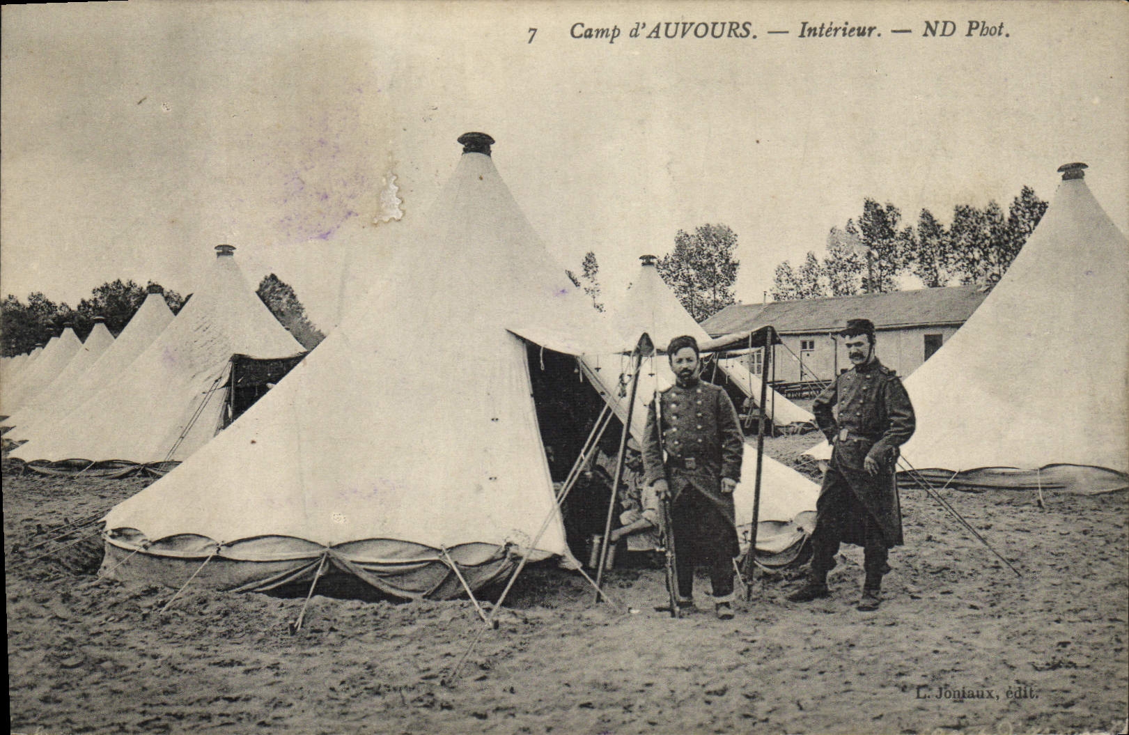 VINTAGE POSTCARD Militaria Camp of Interior Auvours
