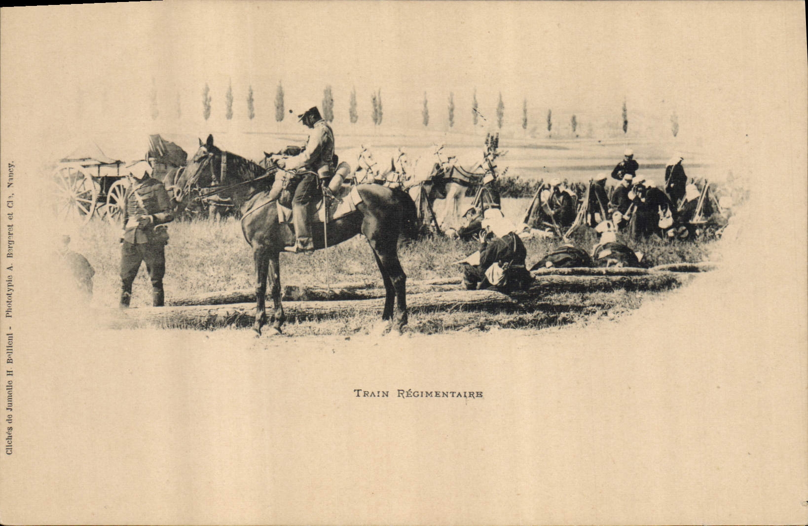 VINTAGE POSTCARD regimental Militaria Train