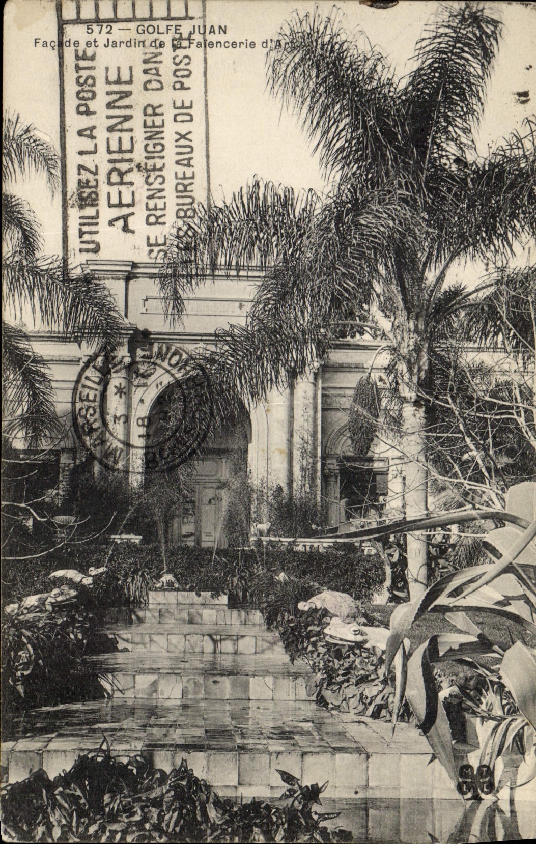 VINTAGE POSTCARD Potter Pottery Gulf Juan Frontage and garden of the earthenware of art