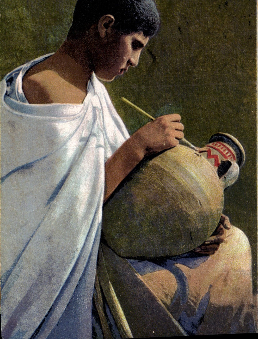 VINTAGE POSTCARD Potter Pottery Damas Potter