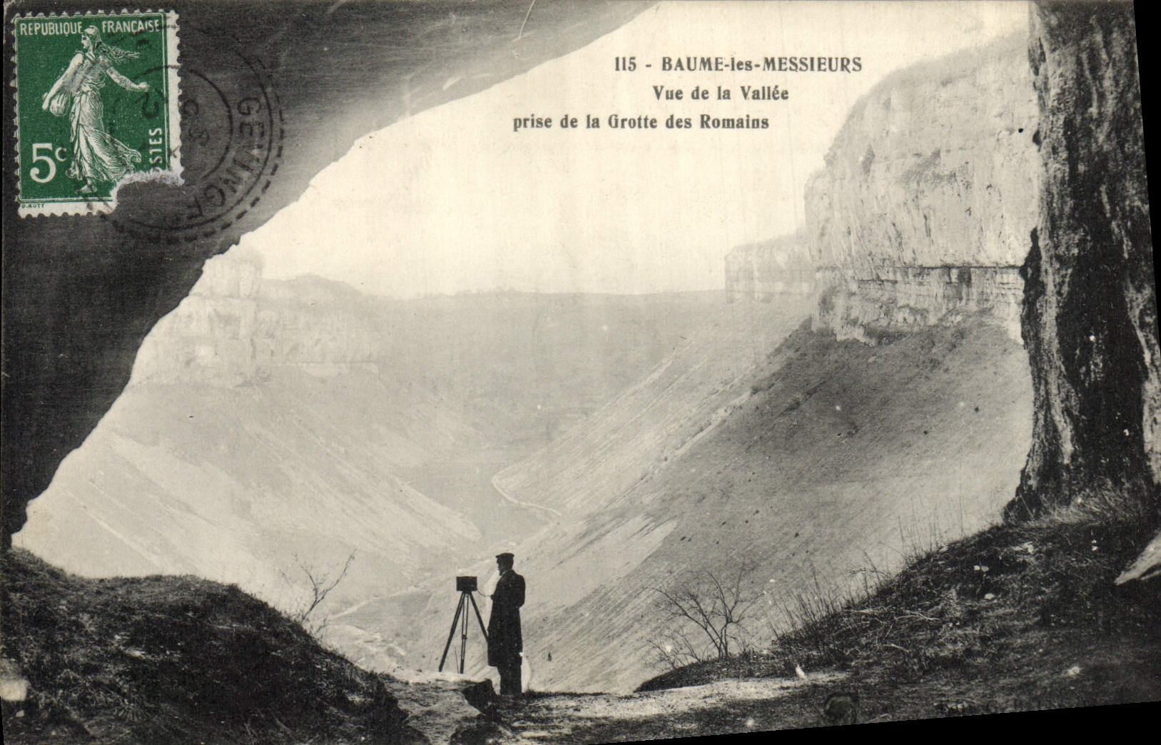 VINTAGE POSTCARD Photography Balsam the Sirs Vue of the Valley taken of the cave of the Romans