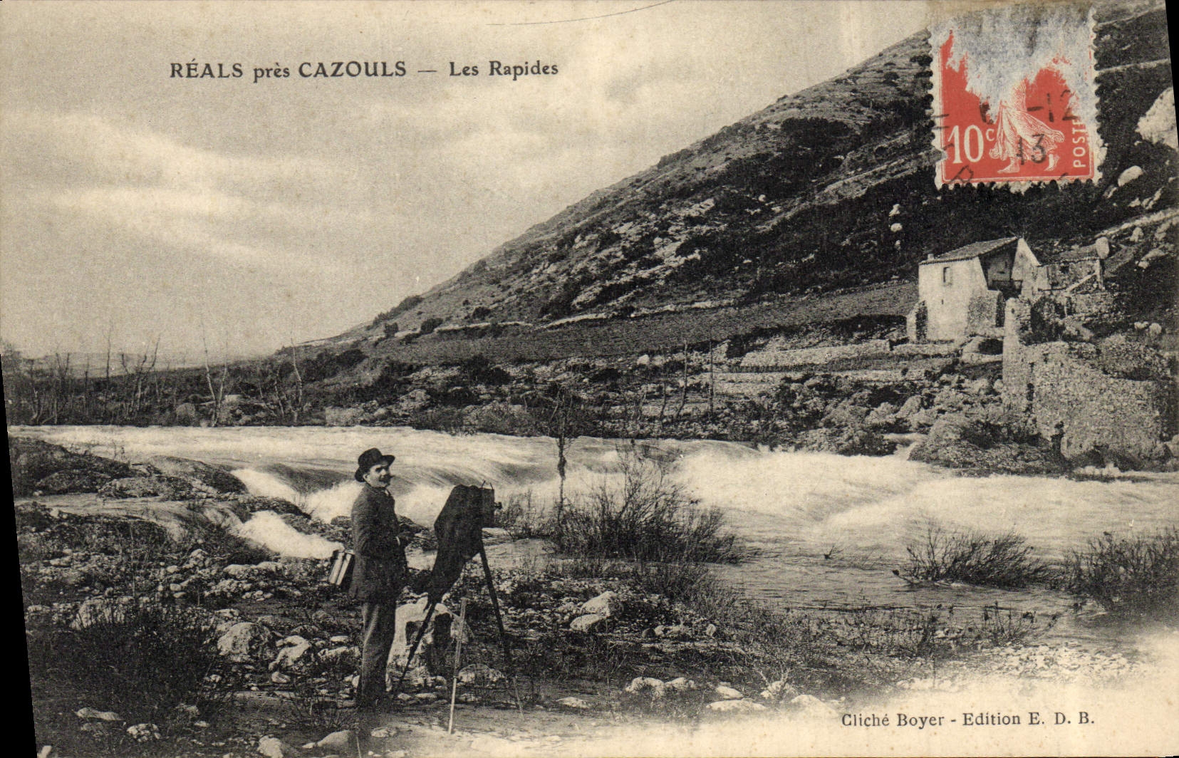 VINTAGE POSTCARD Reals Photography close Cazouls rapids