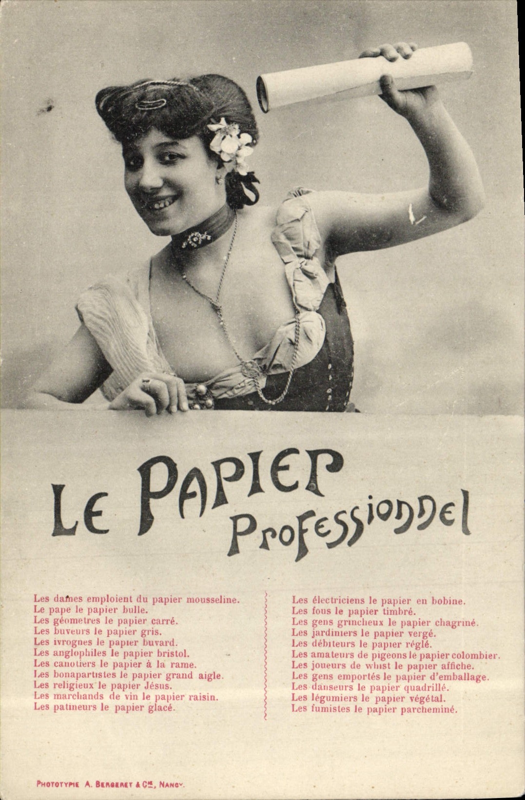 CPA Photographie Femme Le papier professionnel