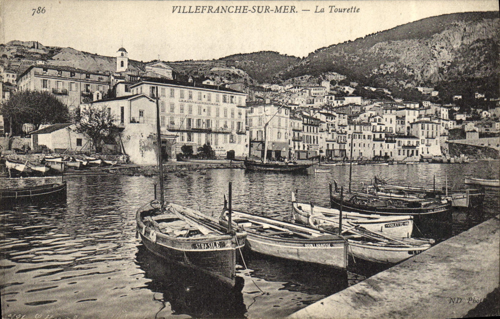 VINTAGE POSTCARD Boat of Villefranche sin on Sea Tourette