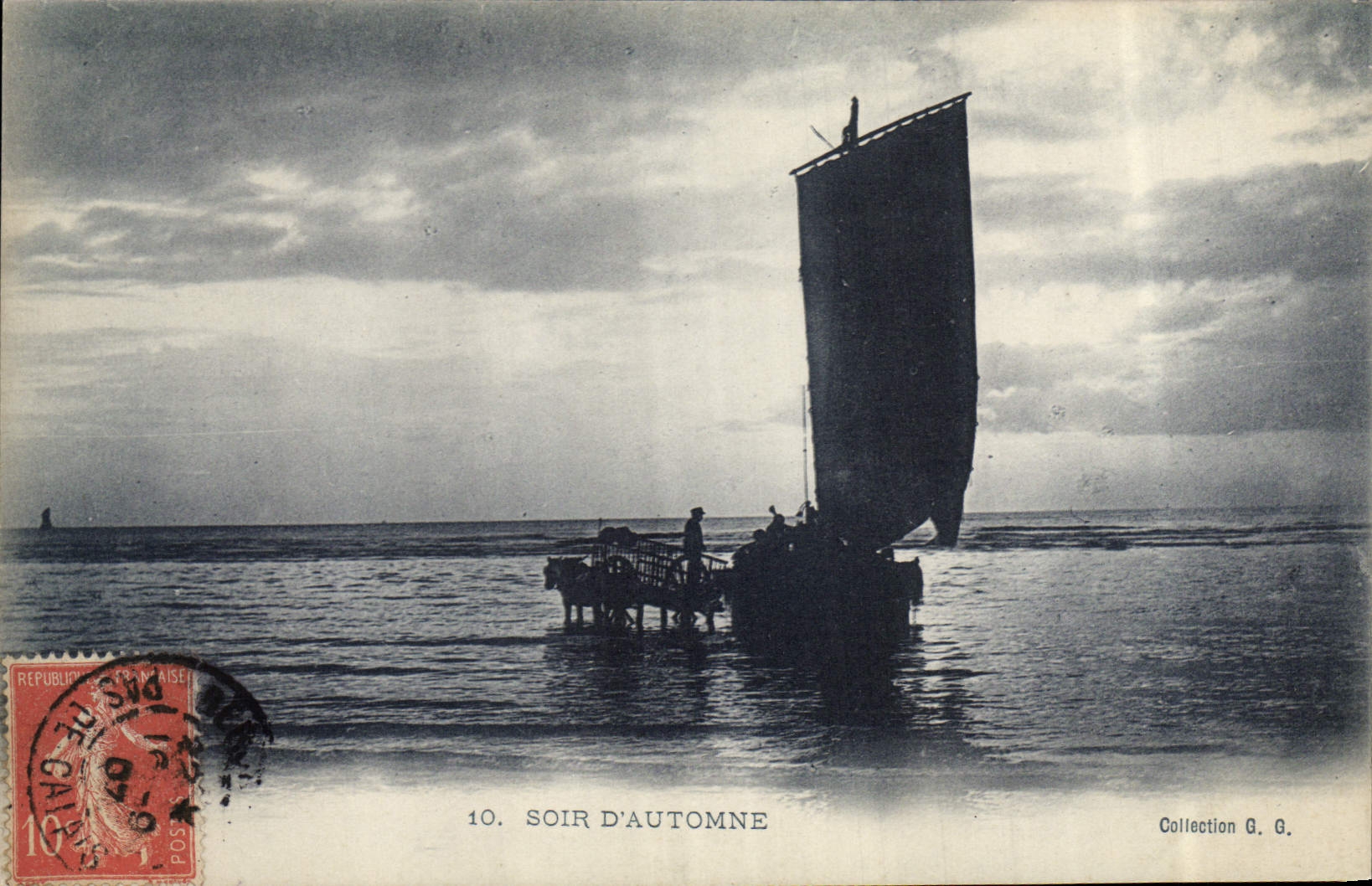 CPA Bateau de peche Soir d'automne 