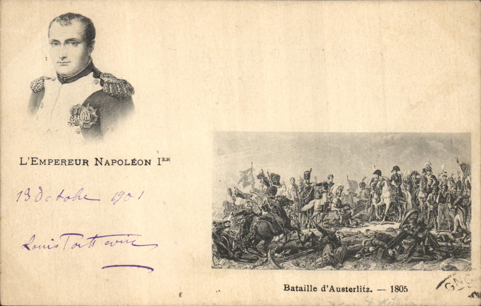 VINTAGE POSTCARD Napoleon 1st Battle of Austerlitz 1805