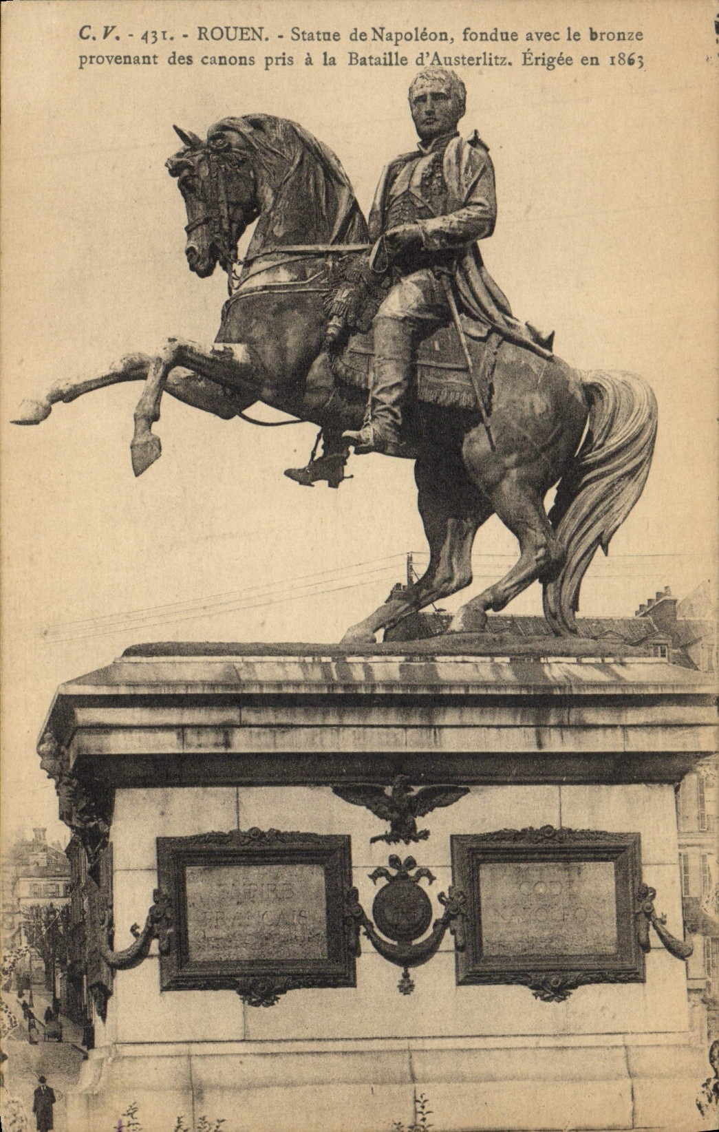 VINTAGE POSTCARD Napoleon 1st Rouen Rules of Napoleon Austerlitz