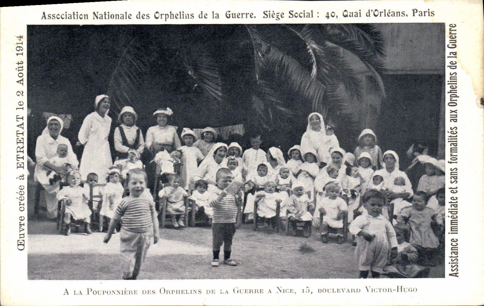 CPA Enfants Colonie d'Etretat Pouponniere des Orphelins de la guerre a Nice 