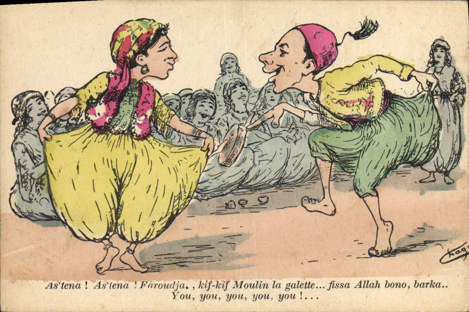 CPA Fantaisie Illustrateur Afrique du Nord 