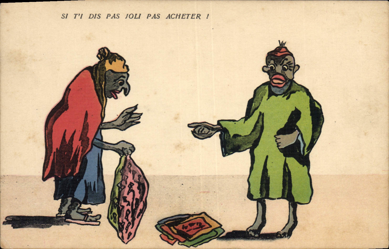 CPA Fantaisie Illustrateur Afrique du Nord Pas joli pas acheter